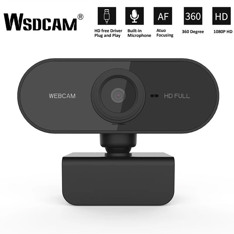 [XLife] HD 1080P Webcam Mini Computer PC WebCamera with Microphone Rotatable Cameras for Live Broadcast Video Calling Conference Work