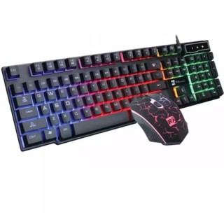 Bộ bàn phím giả cơ + tặng chuột chuyên game r8 1910 led 7 màu