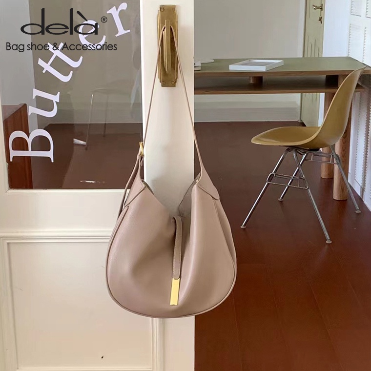 Dela Túi Xách Hình Bán Nguyệt Cỡ Lớn Mềm Mại Phong Cách Hàn Quốc