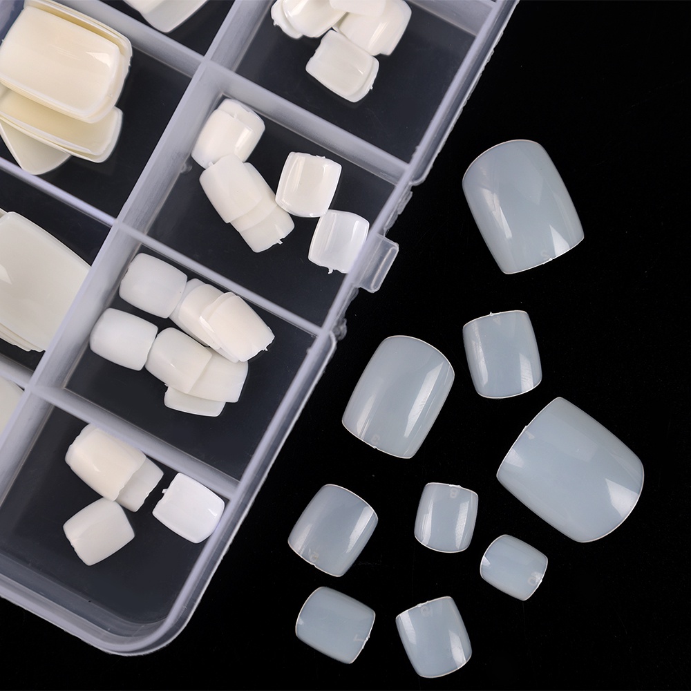 Bộ 100 cái móng chân giả 10 kích cỡ