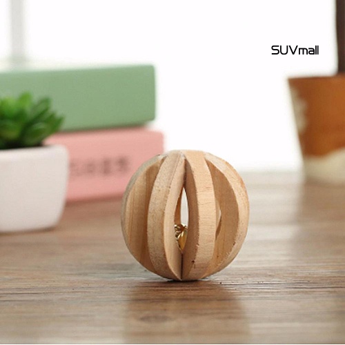 Đồ chơi nhai gặm bằng gỗ tự nhiên có chuông tùy chọn kiểu dáng dành cho thú cưng/ thỏ/ chuột hamster