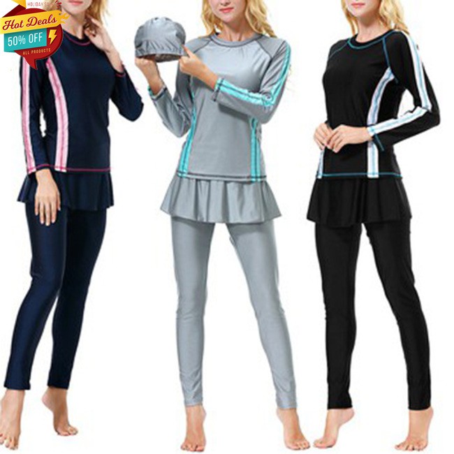 Bộ Đồ Bơi Liền Thân Dài Tay In Họa Tiết Gợi Cảm Cho Nữ