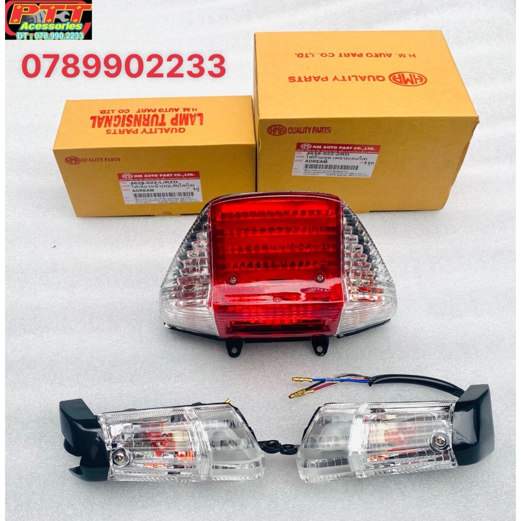 BỘ XI NHAN TRƯỚC + ĐÈN SAU XE DREAM - SUPER DREAM MÀU TRẮNG HMA THÁI LAN