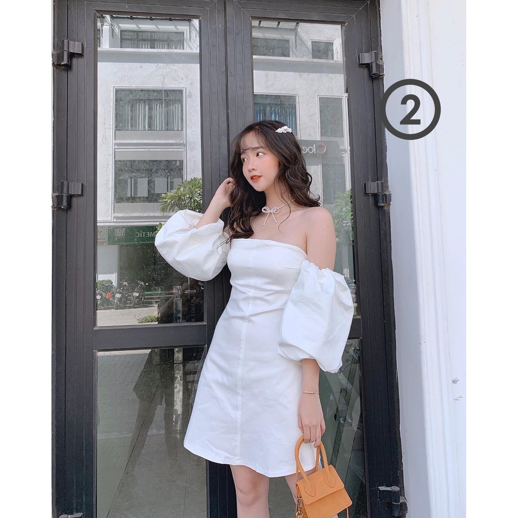Đầm Ulzzang Trễ Vai Tay Bồng Hàn Quốc 💖FREESHIP💖 váy trễ vai nữ hottrend TM00123 | BigBuy360 - bigbuy360.vn