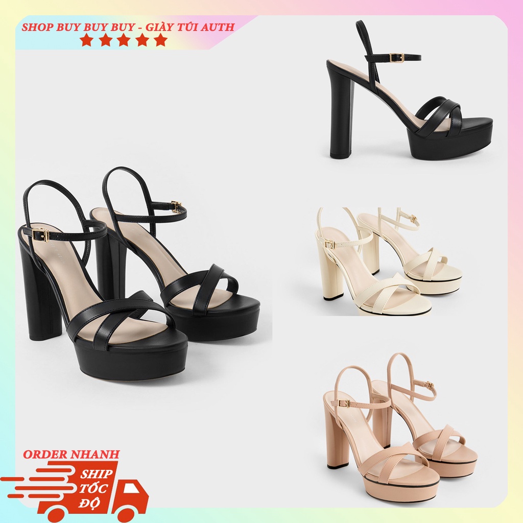 Sandal nữ cap gót 11cm Charles & Keith | Auth - Order - Ảnh Thật