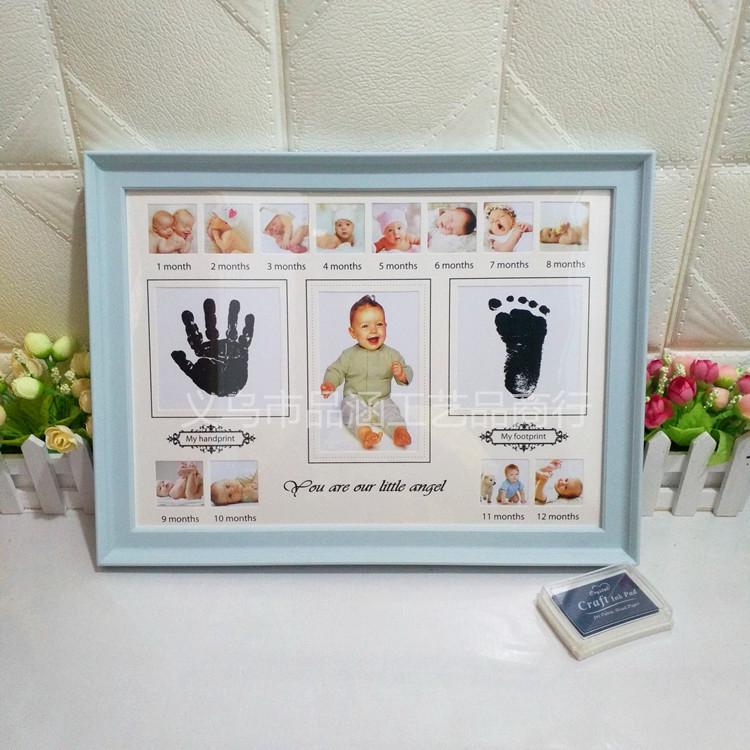 Khung ảnh phát triển tiện dụng🎈Khung ảnh 12 tháng in dấu chân tay cho bé