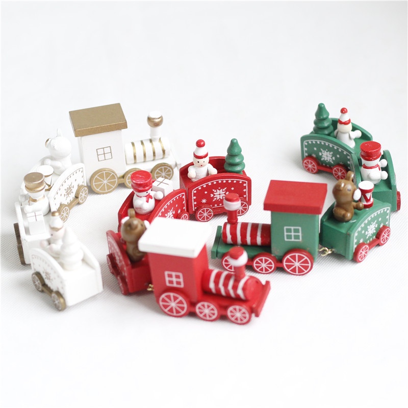 [proflyVN]Little Train Wooden Christmas Decorations for Home Xmas Decor New Year Ornaments