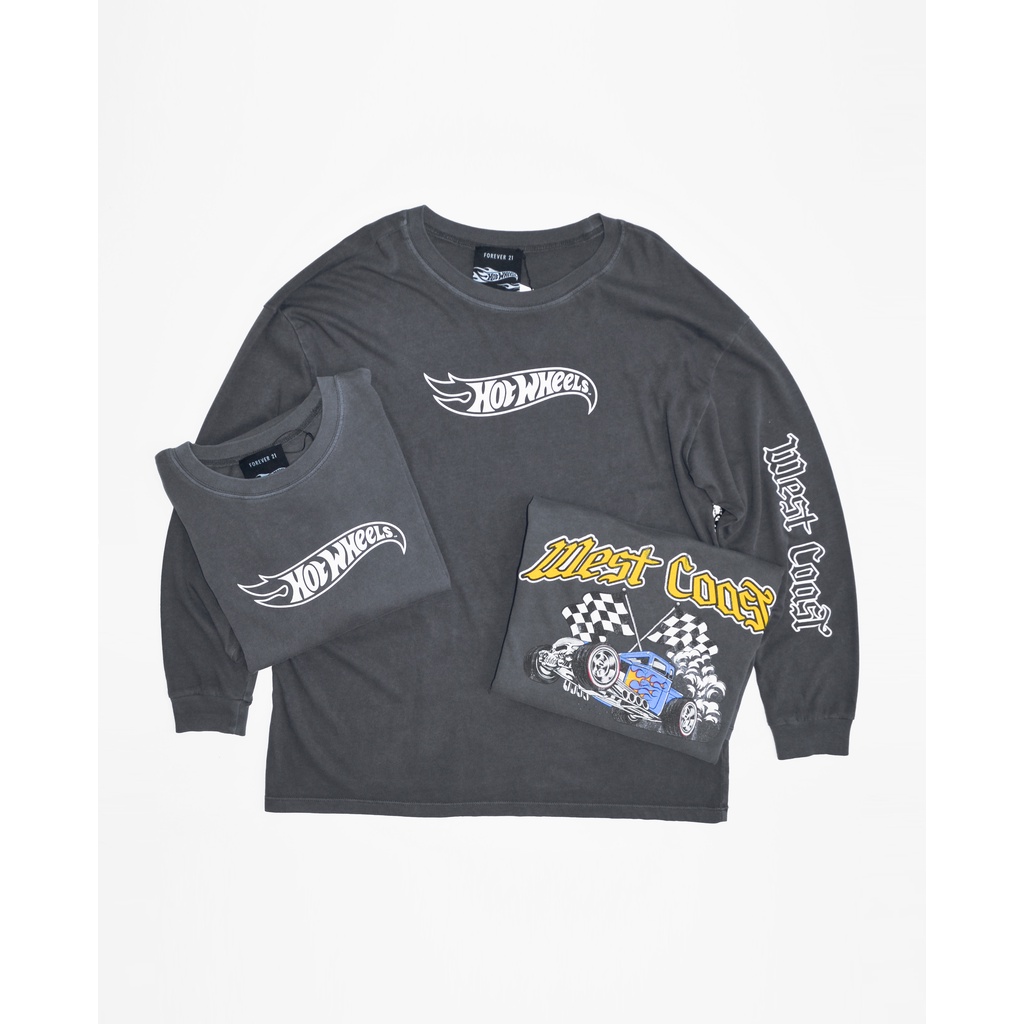 Áo thun tay dài màu Wash FOREVER 21 X HOT WHEEL chính hãng