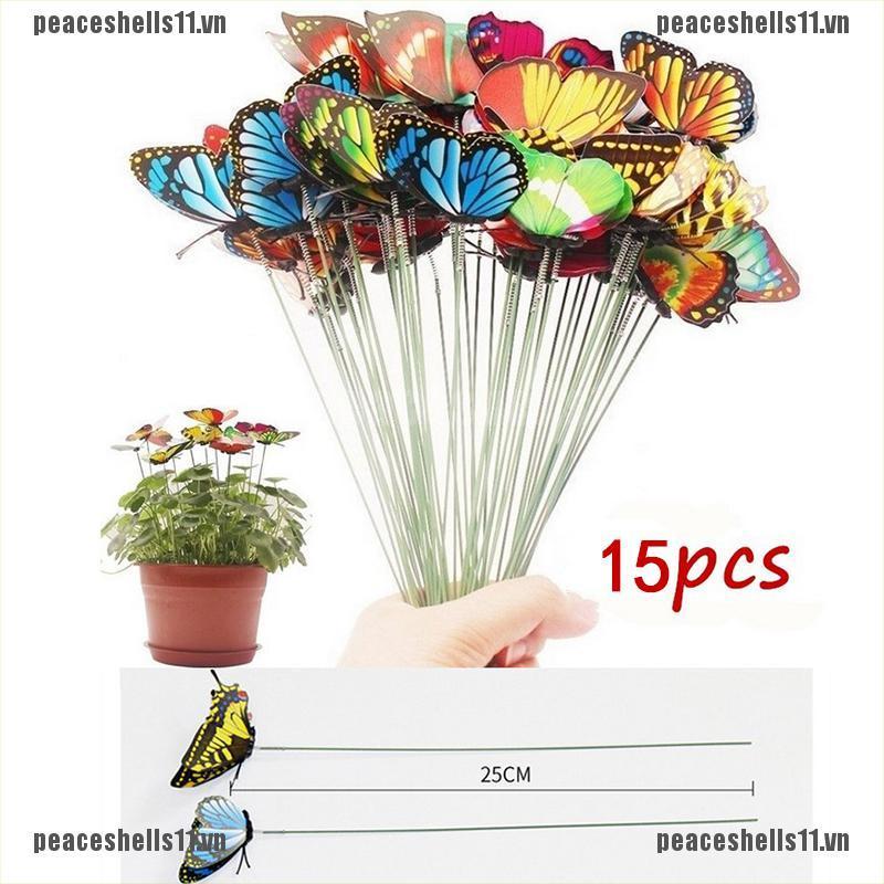 BUTTERFLY Set 15 Bươm Bướm Giả Trang Trí Sân Vườn