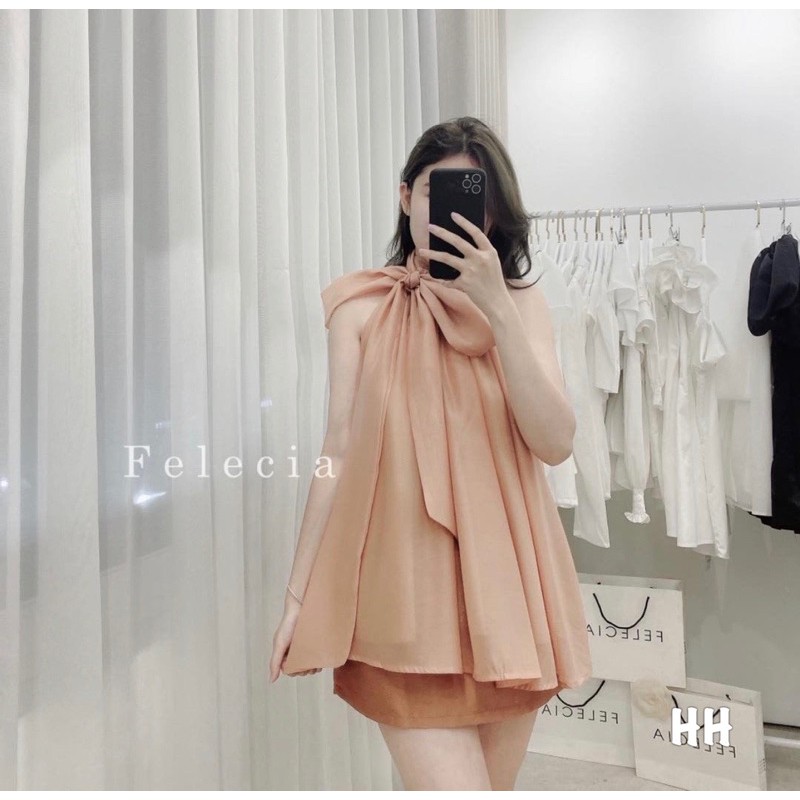 ÁO YẾM TƠ KÈM NƠ CHẤT ĐẸP MS17233