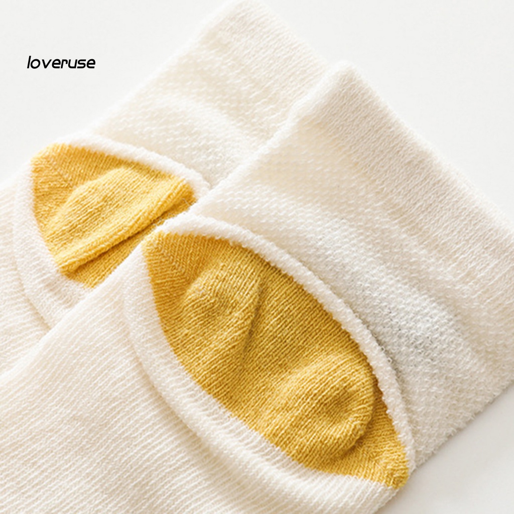 Set 3 Đôi Tất Chống Trượt Thoáng Khí In Họa Tiết Xinh Xắn Cho Bé