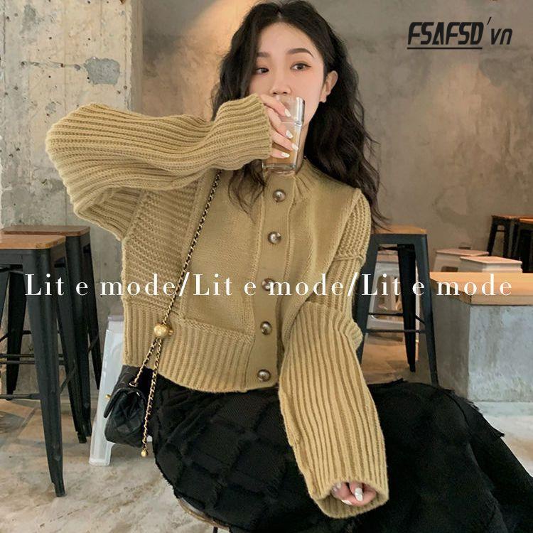 Áo Khoác Cardigan Dệt Kim Cổ Tròn Dáng Ngắn Thời Trang Thu Đông 2022 Mới Cho Nữ