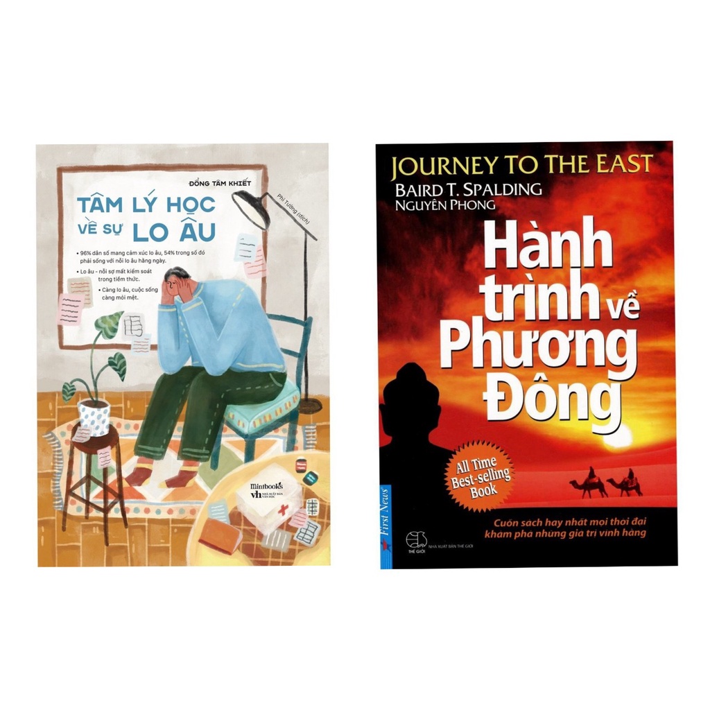 Sách - combo 2 Hành Trình Về Phương Đông fs+ Tâm Lý Học Về Sự Lo Âu az