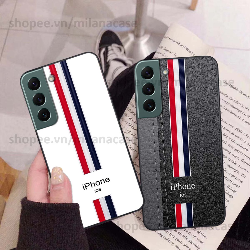 Ốp Samsung S22 / S22 Plus / S22 Ultra / S22+ in giả da phong cách thể thao, cá tính, thời trang