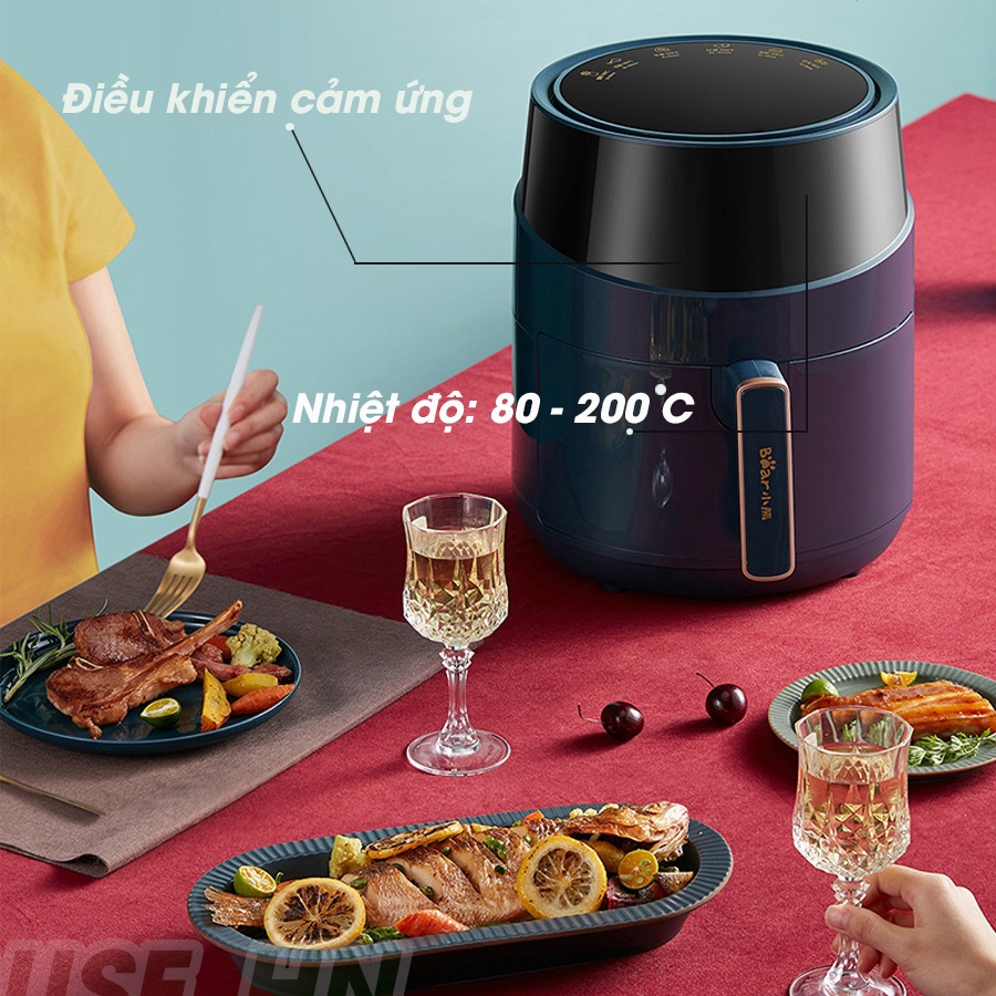 NỒI CHIÊN KHÔNG DẦU BEAR QZG-A15T2 TỰ ĐỘNG DUNG TÍCH 4.6L CHÍNH HÃNG