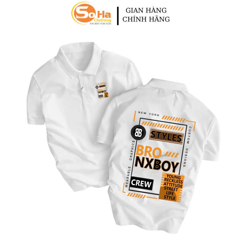Áo thun Polo nam BroNXboy, Polo cá sấu 100% cao cấp, SoHa Clothing