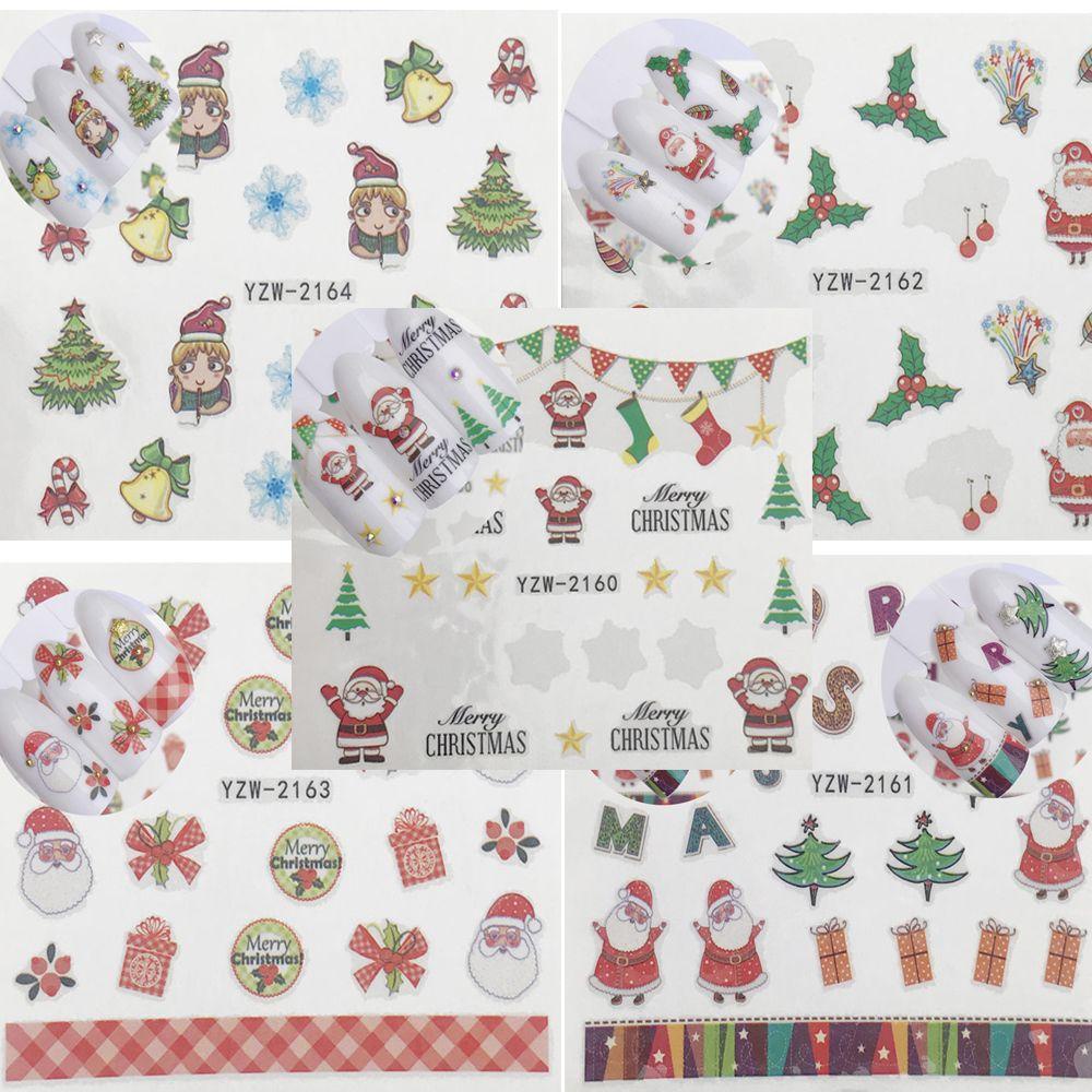 Miếng Dán Trang Trí Móng Tay Hình Ông Già Noel Và Bông Tuyết Xinh Xắn MIHAN1