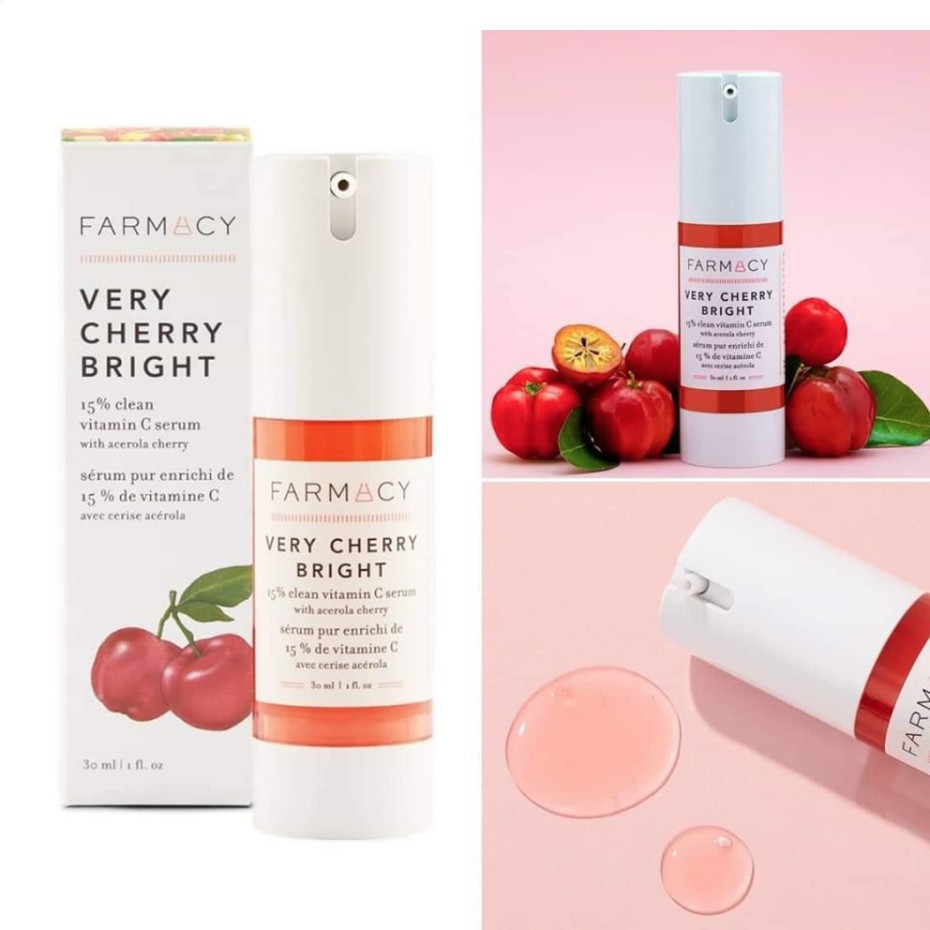 Tinh chất FARMACY Very Cherry Bright 15% Clean Vitamin C Serum with Acerola Cherry (sẵn,bao check)