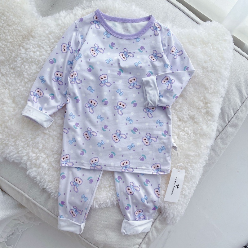 Bộ Đồ Ngủ Áo Tay Dài + Quần Dài In Họa Tiết Hoạt Hình Thời Trang Xuân Thu Cho Bé