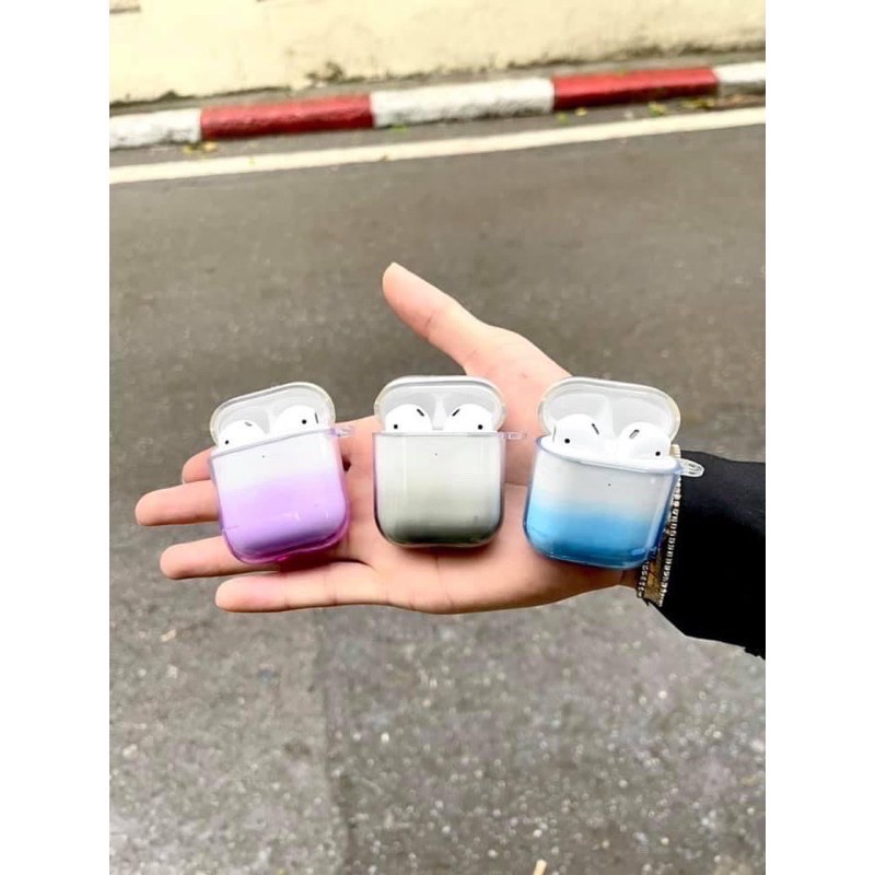 Case vỏ bao đựng airpods 1/2 silicon mềm trẻ trung - tặng kèm dây đeo