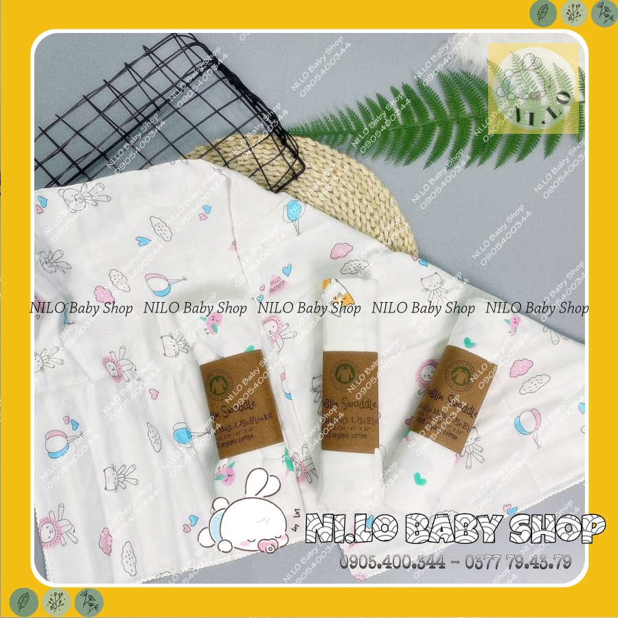 Khăn Xô Tắm Muslin Swaddle, khăn quấn cho bé sơ sinh, khăn tắm cho cả nhà