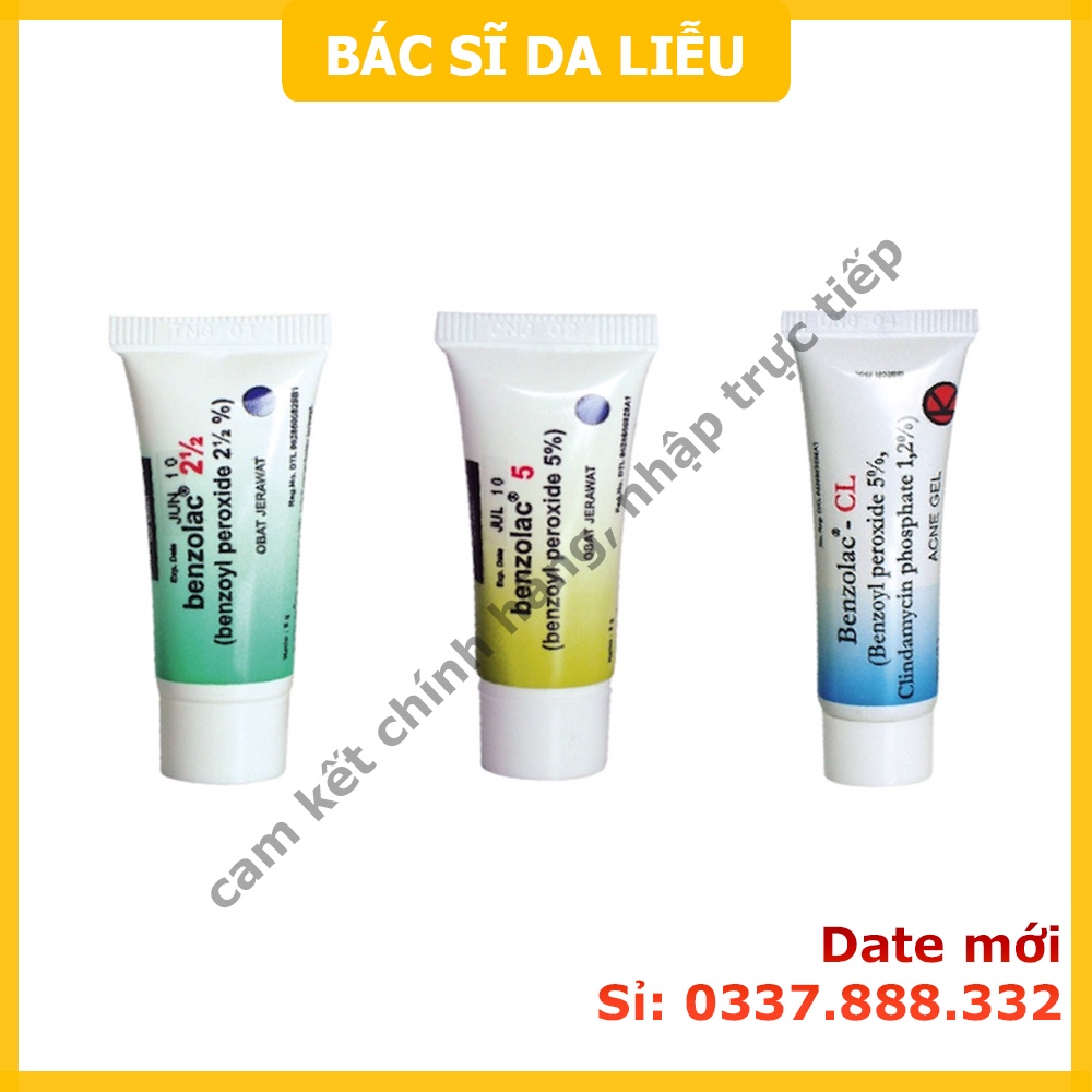 Chấm mụn Benzolac và CL (5-10g) 2.5 - 5% benzoyl peroxide - kem giảm sạch mụn và hết nhanh