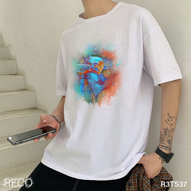 Áo thun, phông nam nữ Hàn Quốc cao cấp dáng rộng tay lỡ T-Shirt Loose R3TS37 Unisex
