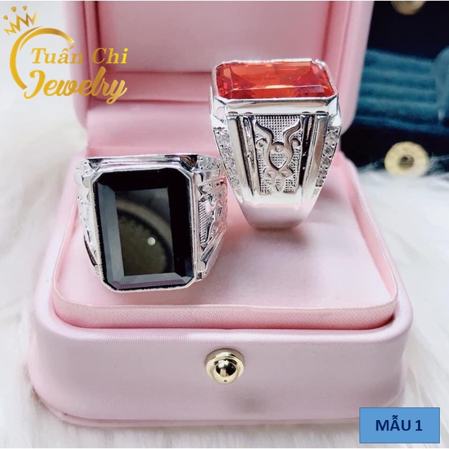 Nhẫn Nam ♥️FREESHIP♥️ Nhẫn Bạc Nam Đính Đá Cá Tính, Đẳng Cấp Nhất