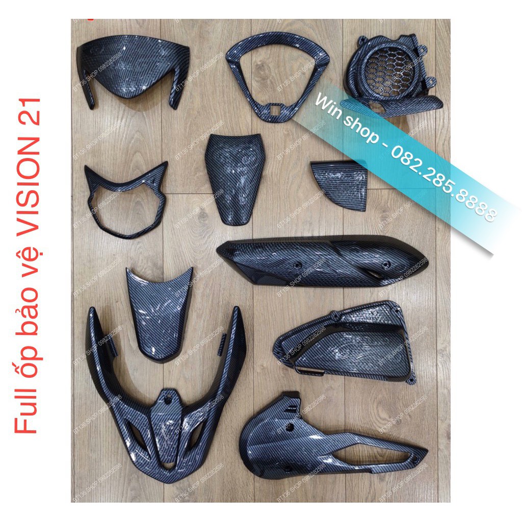 Ốp phụ kiện dành cho Vision 2021-2023 cacbon đen full bộ ( Có bán lẻ )