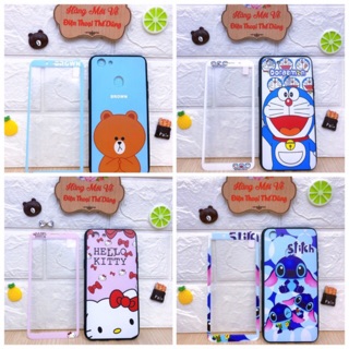 combo ốp lưng + kính cường lực OPPO F5 F5yothu hoạt hình dễ thương