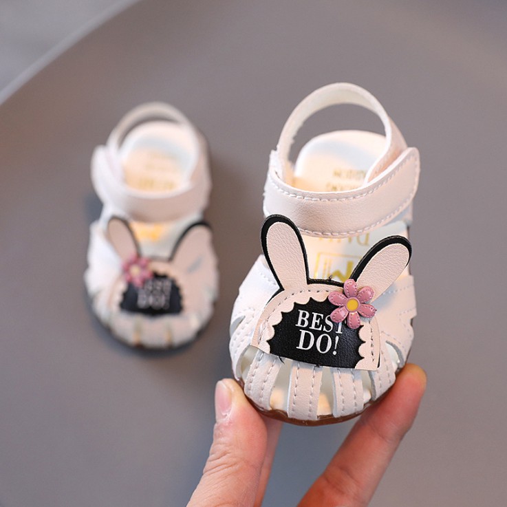 Dép sandal bé gái tập đi mùa hè hình tai thỏ dễ thương size 15-25