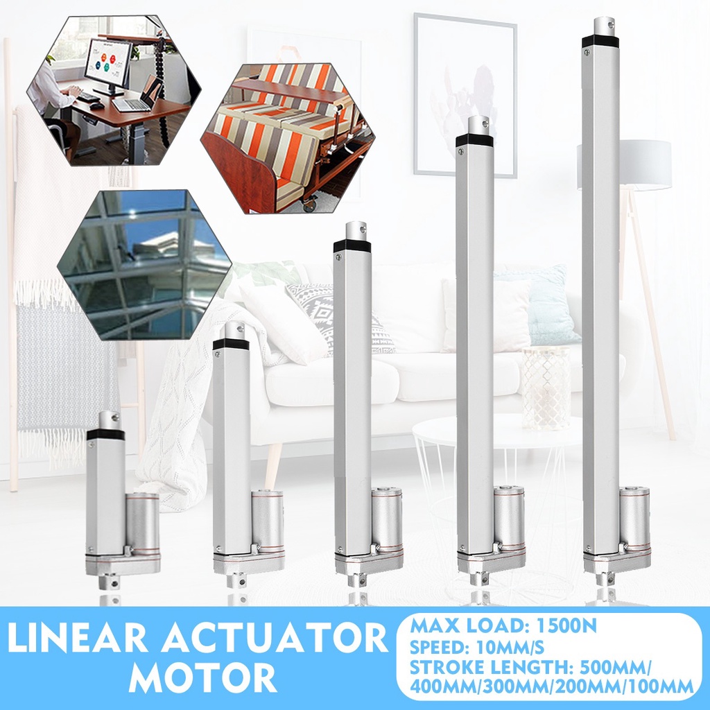 Bộ truyền động tuyến tính 12v dc 1500n 500mm / 400mm / 300mm / 200mm / 100mm bộ điều khiển động cơ tuyến tính động cơ điện
