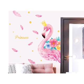 Decal dán tường hồng hạc queen