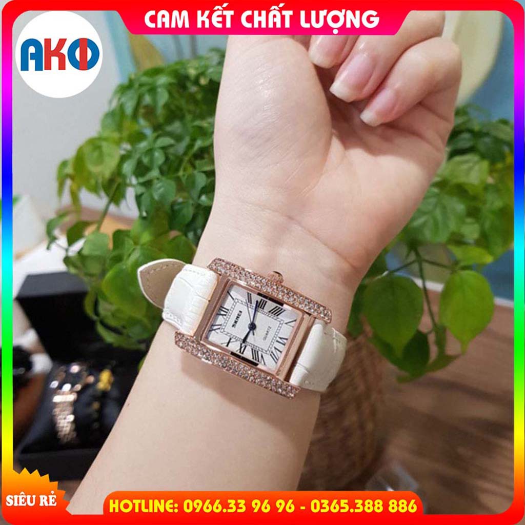 [Rẻ bất ngờ] với mẫu đồng hồ Nữ - AKIKO_NU006 cam kết chất lượng, tặng hộp đồng hồ sang trọng và vòng đeo phong thủy.