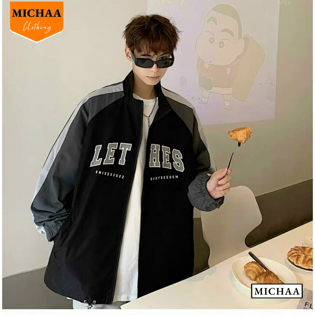 Áo Khoác Bomber Dù LETHES Nam Nữ Form Rộng 2 Lớp, Áo Khoác Ulzzang Unisex Bóng Chày Thời Trang - MICHAA
