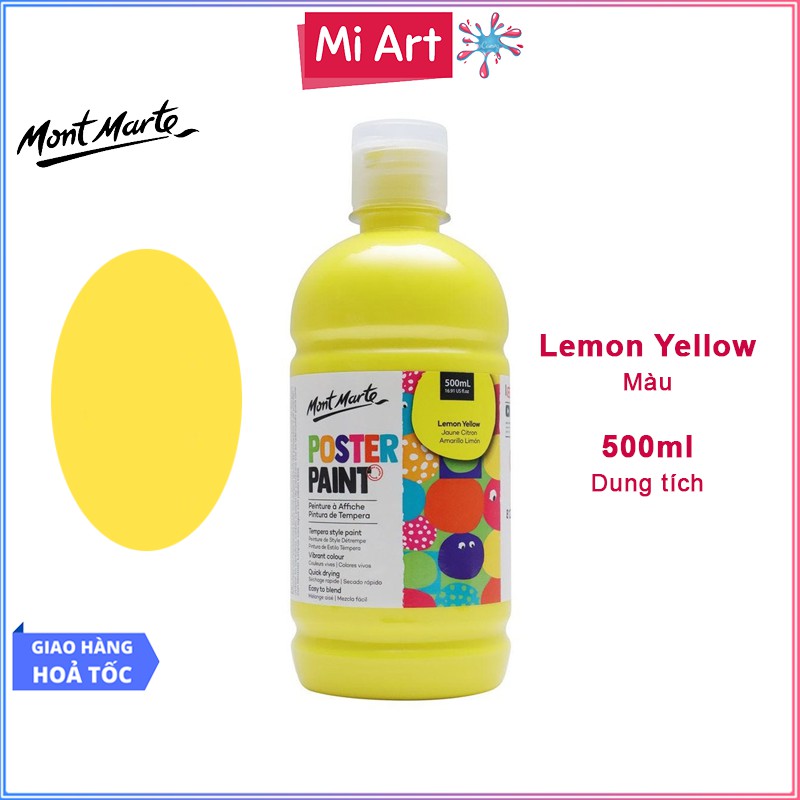 Màu Nước Poster Paint Mont Marte 500ml - Lemon Yellow - MPST0002