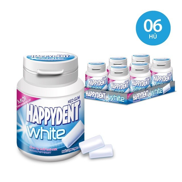 Kẹo Sing Gum Happy Dent White 6 hủ