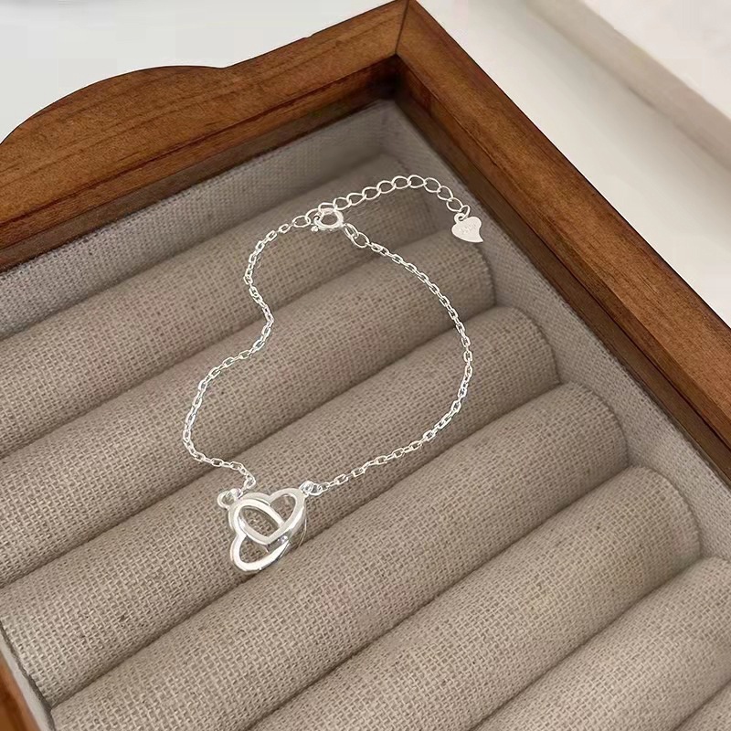 Vòng cổ Mặt Trái Tim Đôi Phong Cách Hàn Quốc