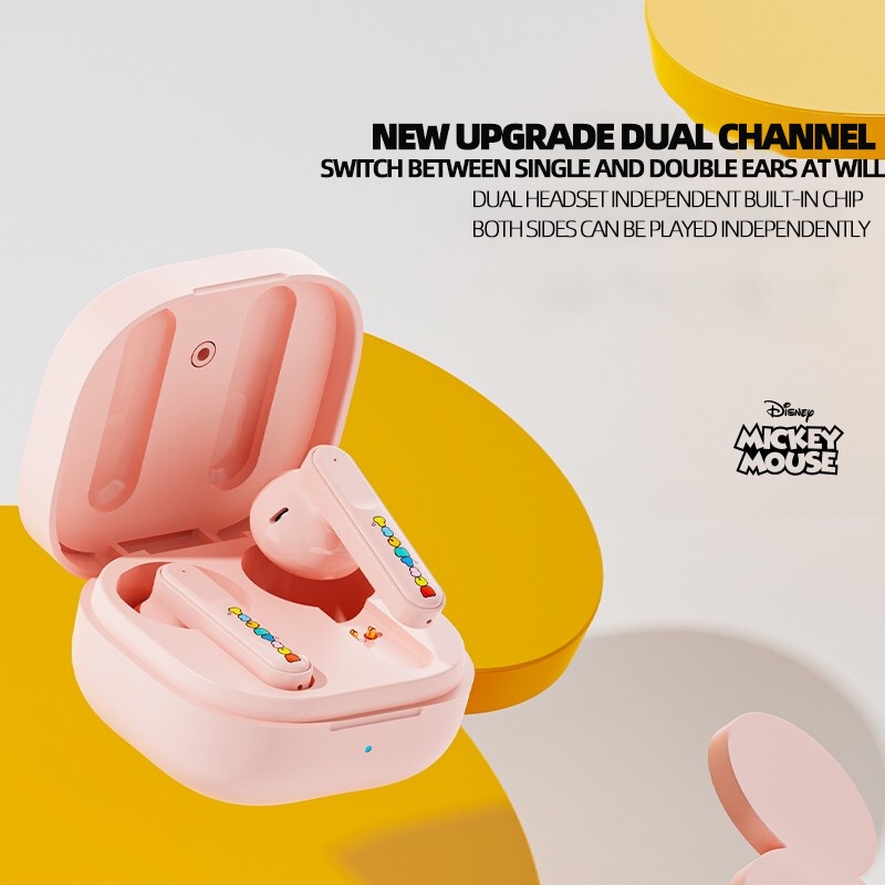 Tai nghe không dây bluetooth Lenovo Disney Q5 âm thanh stereo đôi chống thấm nước loại bỏ tiếng ồn có thể dùng một tai