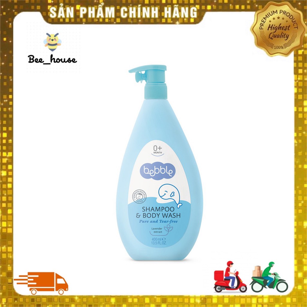 Sữa tắm gội Bebble kháng khuẩn, lành tính cho trẻ từ sơ sinh 400ml