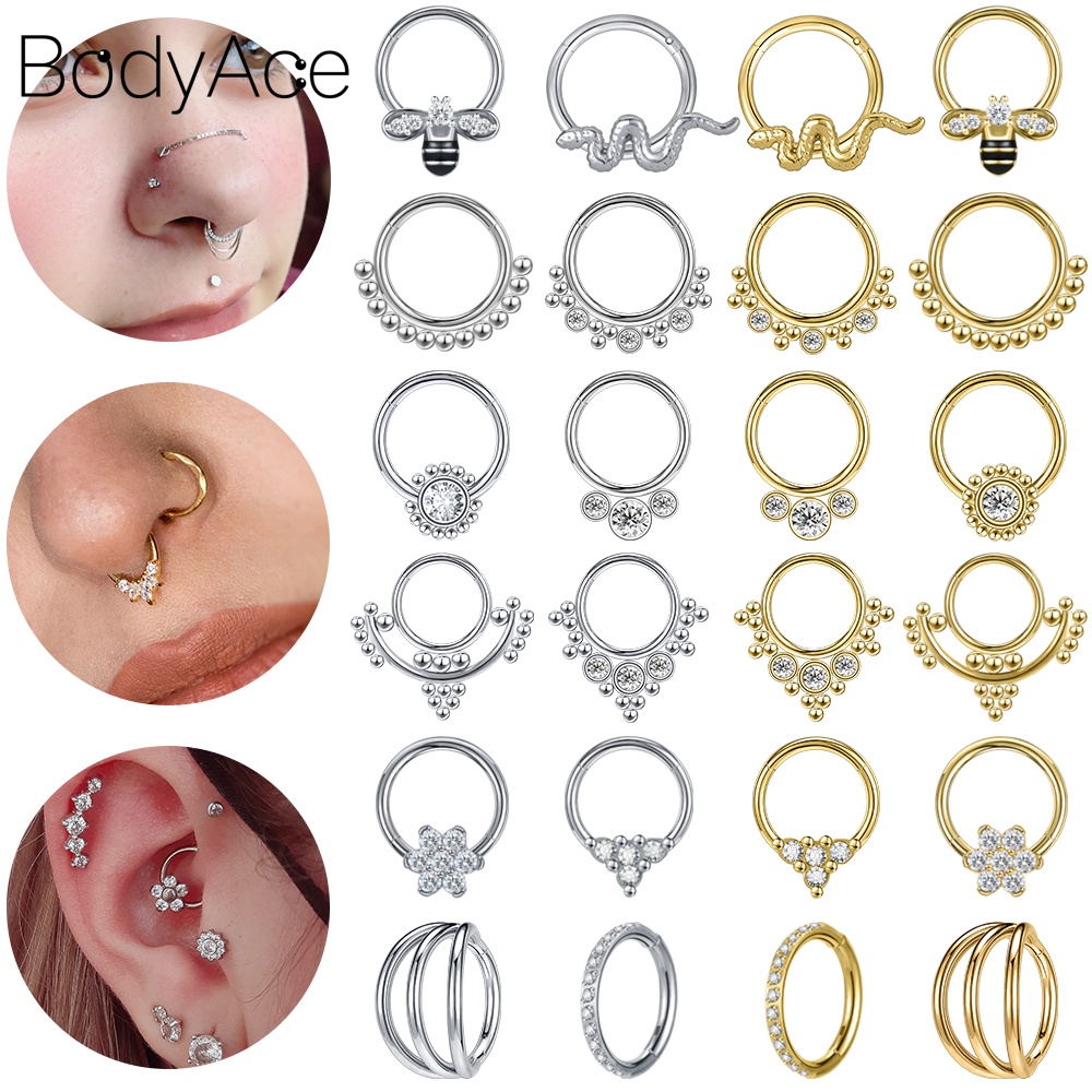 1 Khuyên Mũi Thép Không Gỉ Hình Hoa/Rắn/Rắn Cá Tính