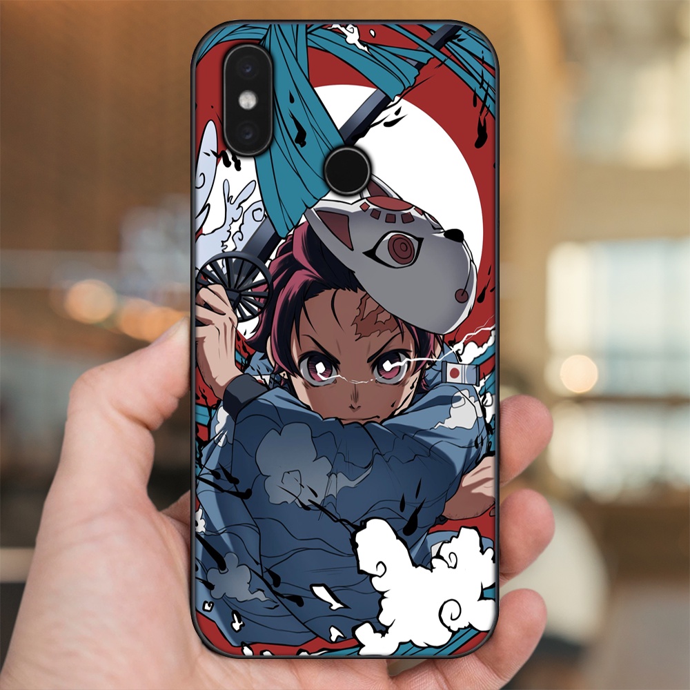 Ốp lưng Xiaomi Mi 8, Mi 8 SE viền đen in hình Tanjiro Kimetsu No Yaiba