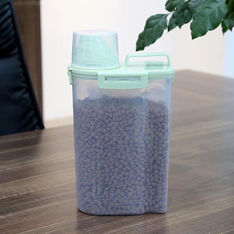 Hộp Đựng Thú Cưng Nhỏ Kín Khí Kèm Cốc Đo Lường