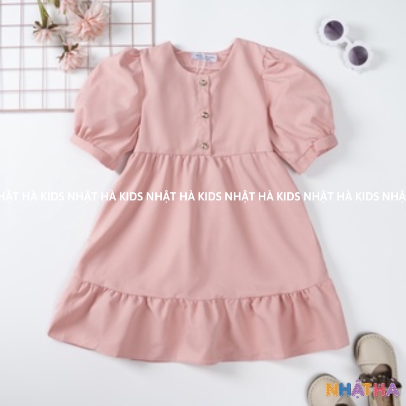 [Mã BMTTC60 giảm đến 60K đơn 50K] Váy bé gái M1 NHẬT HÀ Thiết kế dáng babydoll chất thô lụa size đại từ 11-45kg