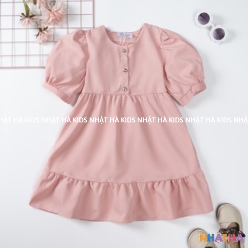 Váy bé gái M1 NHẬT HÀ Thiết kế dáng babydoll chất thô lụa size đại từ 11-45kg