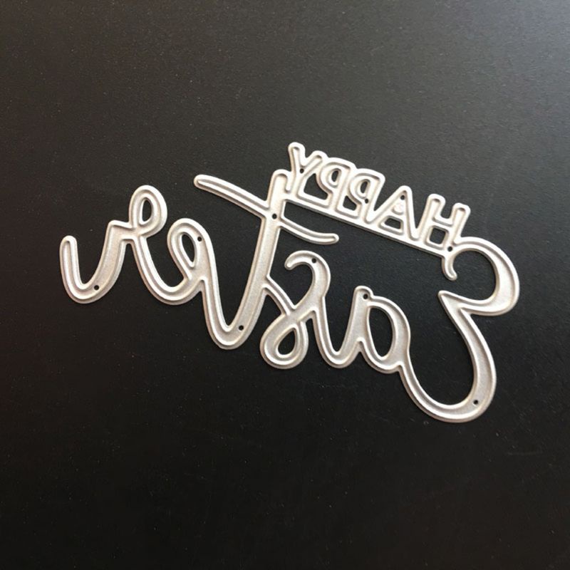 Khuôn Cắt Giấy Làm Từ Kim Loại Hình stay Happy Easter Trang Trí Scrapbook Thẻ