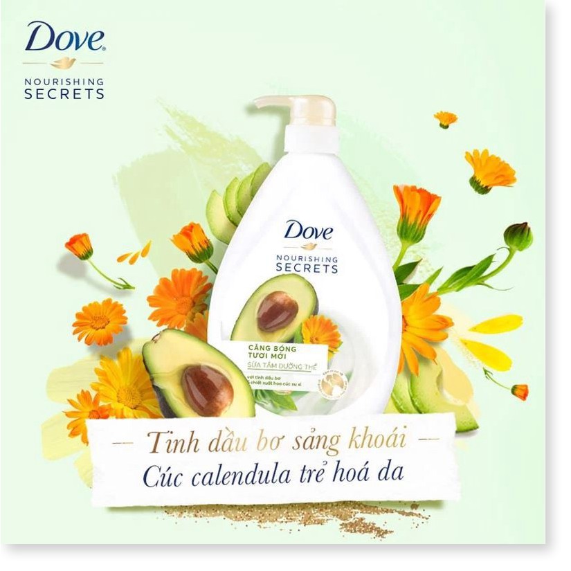 [530g] Sữa Tắm Dưỡng Thể Căng Bóng Da Chiết Xuất Từ Thiên Nhiên Dove Nouishing Secret