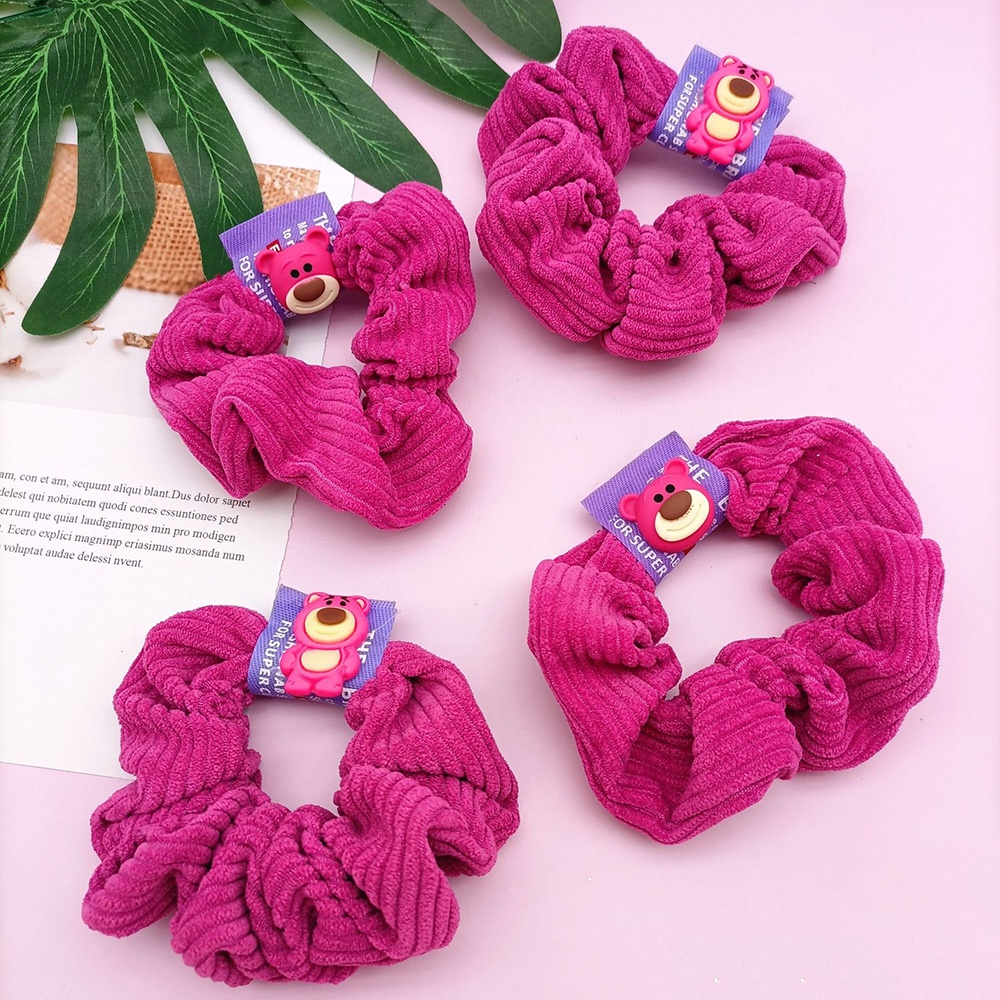 1 Dây Buộc Tóc Mềm Co Giãn Tốt Họa Tiết Dâu Tây Dễ Thương Cho Nữ