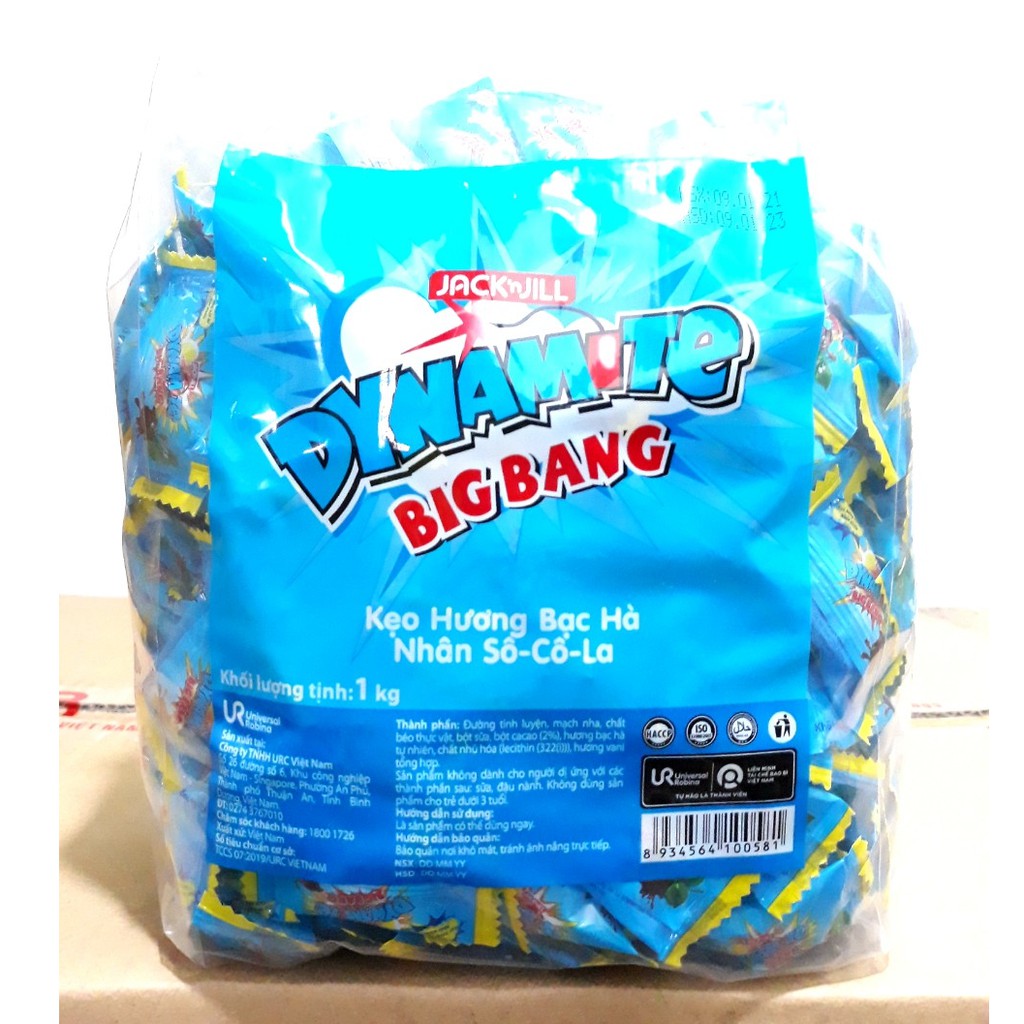 Kẹo Cứng hương bạc hà nhân sôcôla Dynamite Bigbang Túi 1kg