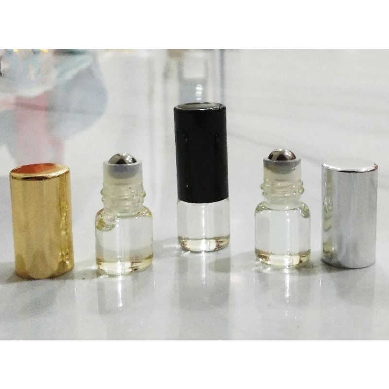 3 lọ 1ml chai thủy tinh mini bi lăn đựng tinh dầu dubai chiết nước hoa, vỏ trống không